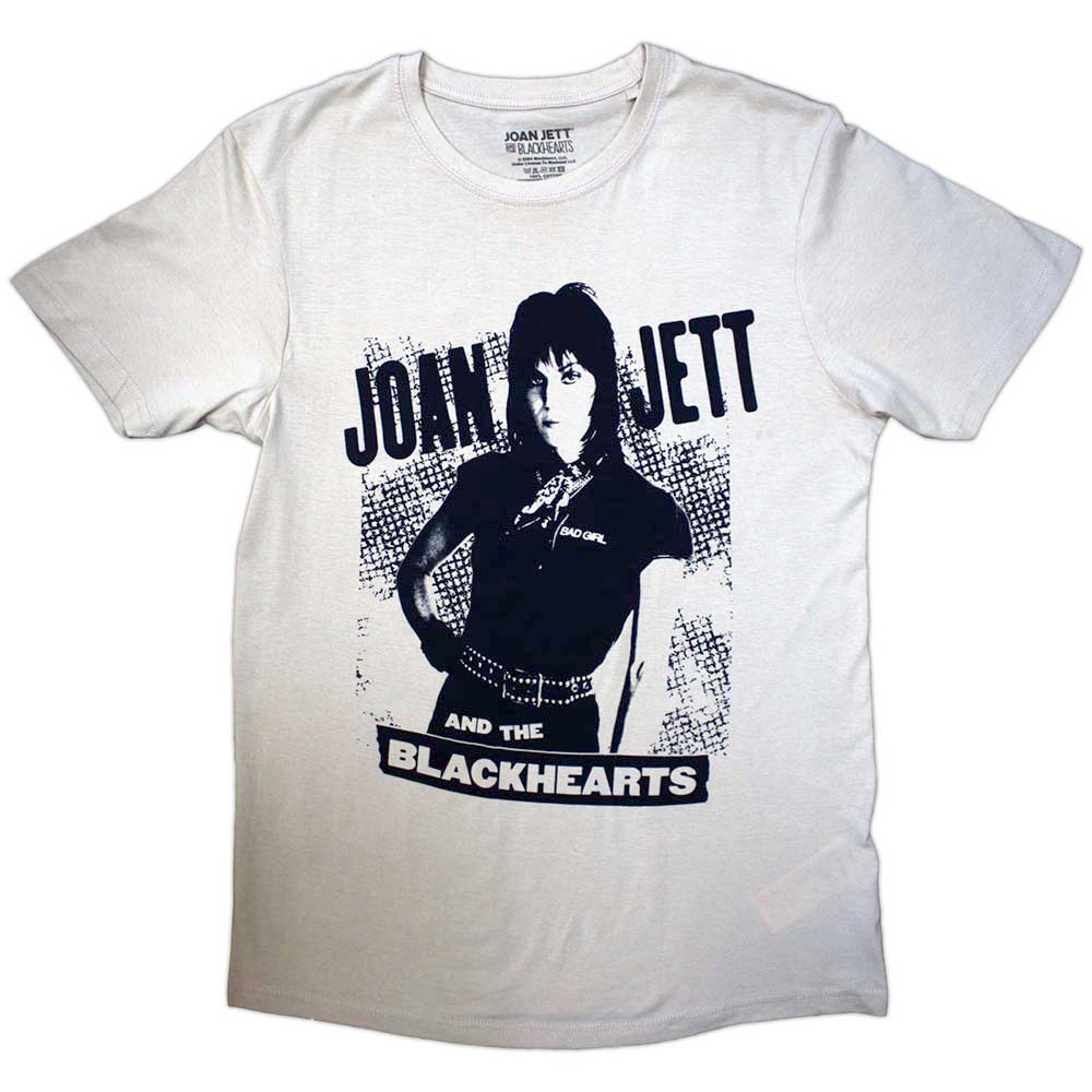 Joan Jett & The Blackhearts - Crosshatch Mens Tshirt - Cream